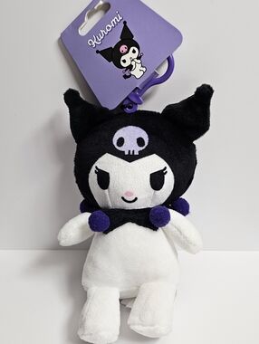 Hello Kitty and Friends Kuromi Smiling Plushie Plush Dangle Mascot Keychain New